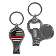 Thin Red Line Firefighter Flag Nail Care/Bottle Opener Key Chain